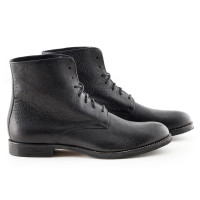 Büffelleder Schnürstiefel mit Leder/ Gummisohle